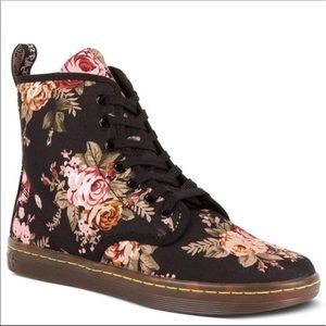 Vintage floral canvas Dr Martens combat boots
